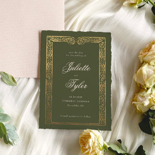 Elegante Faux-Folie Hochzeit Save The Date Karte