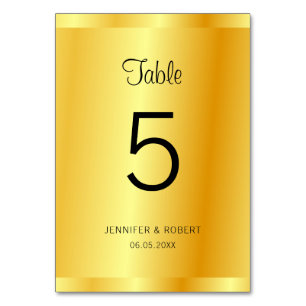 Elegante Faux-Gold-Handschrift-Schriftvorlage Tischnummer