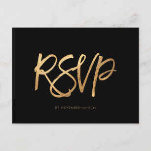Elegante Faux-Gold-RSVP mit MAHLZEITEN Ankündigungspostkarte