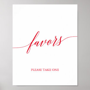 Elegante Favoriten für Rote Calligrafie Poster