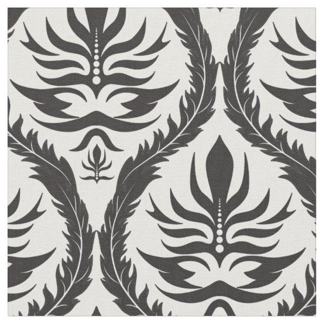 Elegante Feather Damask Fabric Stoff (Nahaufnahme)