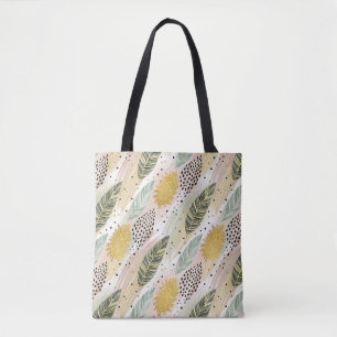 Elegante Feder & Abstrakter Pinselstrich Nahtlos Tasche