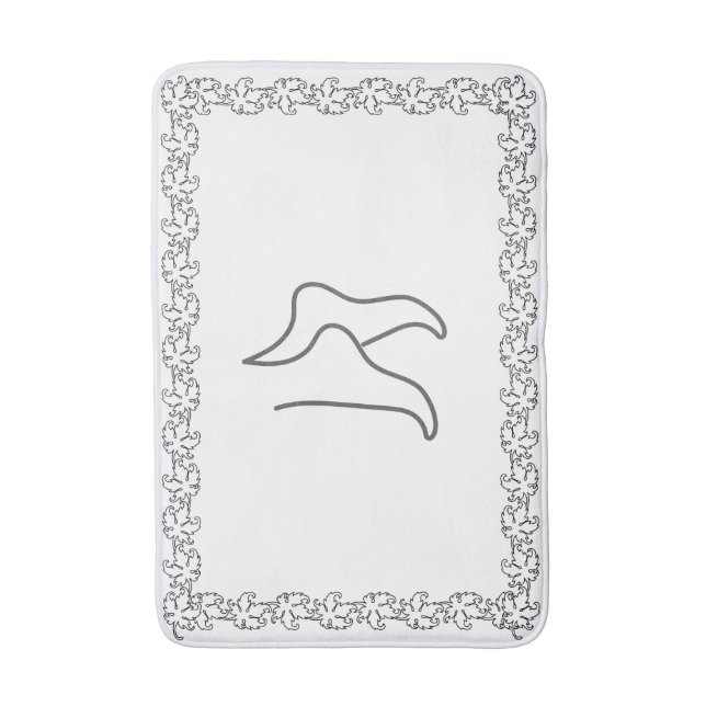 Elegante Feet Bathmat mit dekorativer Grenze Badematte (Vorderseite Vertikal)