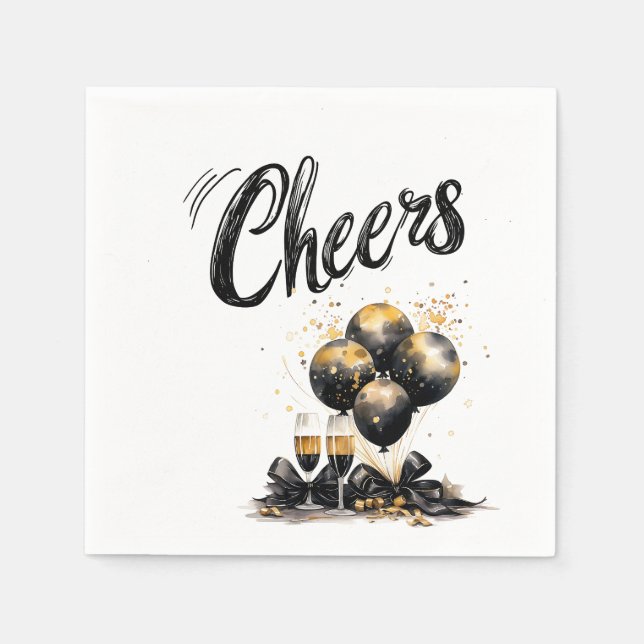 Elegante Feier "Cheers" Napkins Serviette (Vorderseite)