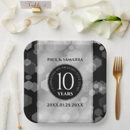 Elegante Feier zum 10. Geburtstag von Zinn Pappteller