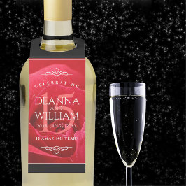 Elegante Feier zum 15. Rose Flaschenanhänger