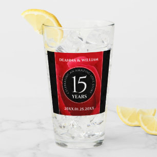 Elegante Feier zum 15. Rose Glas