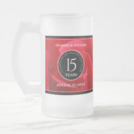 Elegante Feier zum 15. Rose Mattglas Bierglas