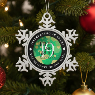Elegante Feier zum 19. Jadefest zum Jahrestag der  Schneeflocken Zinn-Ornament