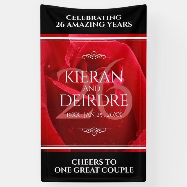 Elegante Feier zum 26. Rose Banner (Vertikal)
