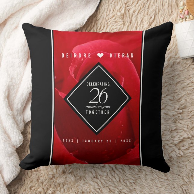 Elegante Feier zum 26. Rose Kissen (Decke)