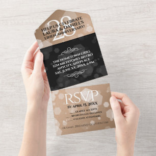 Elegante Feier zum 28. Hochzeitstag All In One Einladung