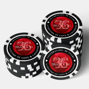 Elegante Feier zum 36. Rose Pokerchips