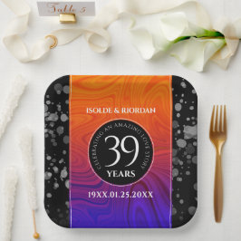 Elegante Feier zum 39. Geburtstag der Hochzeit Pappteller