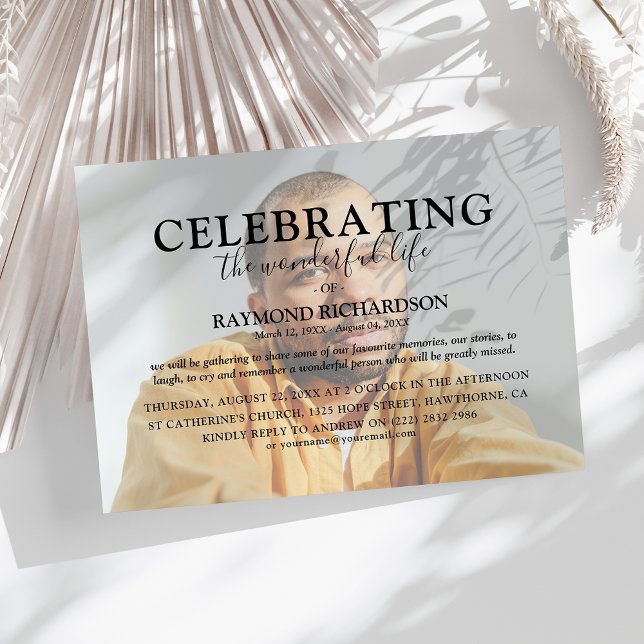 Elegante Feier zum Foto Overlay Beerdigung Einladung (Von Creator hochgeladen)