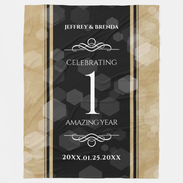 Elegante Feier zum Hochzeitstag Fleecedecke (Vorderseite)