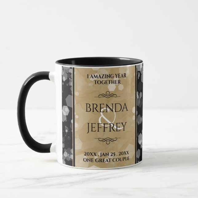 Elegante Feier zum Hochzeitstag Tasse (Links)