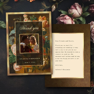 Elegante feine Blumen-Stillleben-Hochzeitskunst Dankeskarte