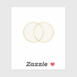 Elegante Feine Linie Goldene Kreise Hochzeitsvorla Aufkleber