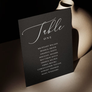 Elegante, feine schwarze Hochzeitskarte Einladung