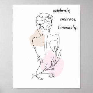 Elegante Female Form Illustration Poster