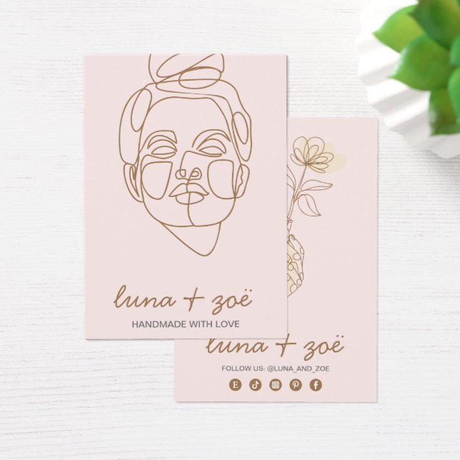 Elegante feminine Blush Pink Earring Display Card (Schreibtisch)