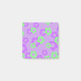 Elegante Feminine Lila Neon Green Blume Spring Post-it Klebezettel