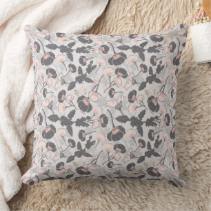Elegante Feminine Pink Gray Blume Kissen