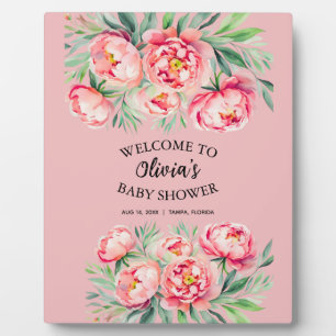 Elegante feminine Wasserfarben-Blumen-Baby-Party Fotoplatte