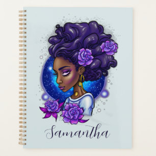 Élégante femme Afro Rose violette