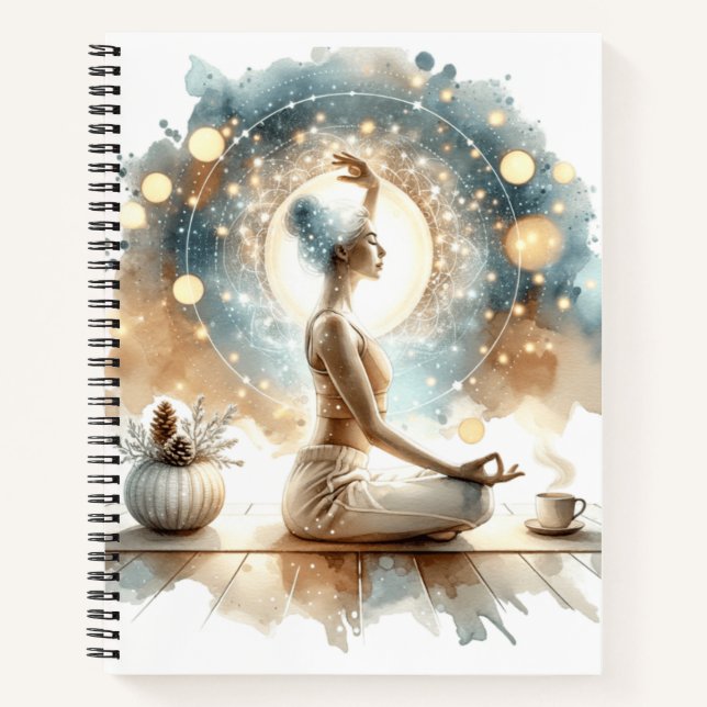 Elégante femme yoga pose Carnet spiral (Devant)