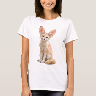 Elegante Fennec-Fuchs-Haut-Blüten-Illustration Fra T-Shirt