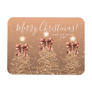 Elegante Ferien-Roségold-Weihnachtsbäume Magnet