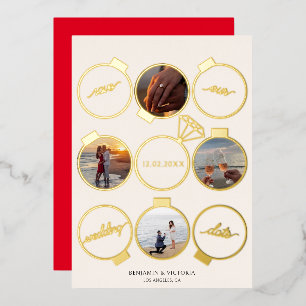 Elegante Feste Ornamente Save the Date Urlaub Folieneinladung