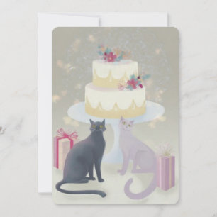 Elegante festliche Katzenfeier Feiertagskarte