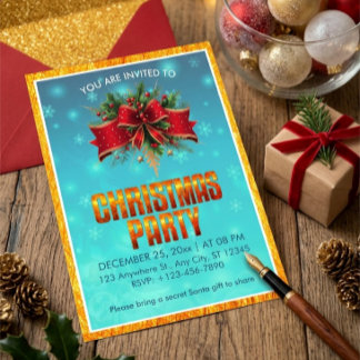 Elegante festliche Weihnachts-Winterparty Einladung