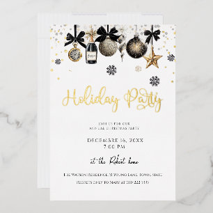 Elegante Festtags-Party-Ornamente Folieneinladung