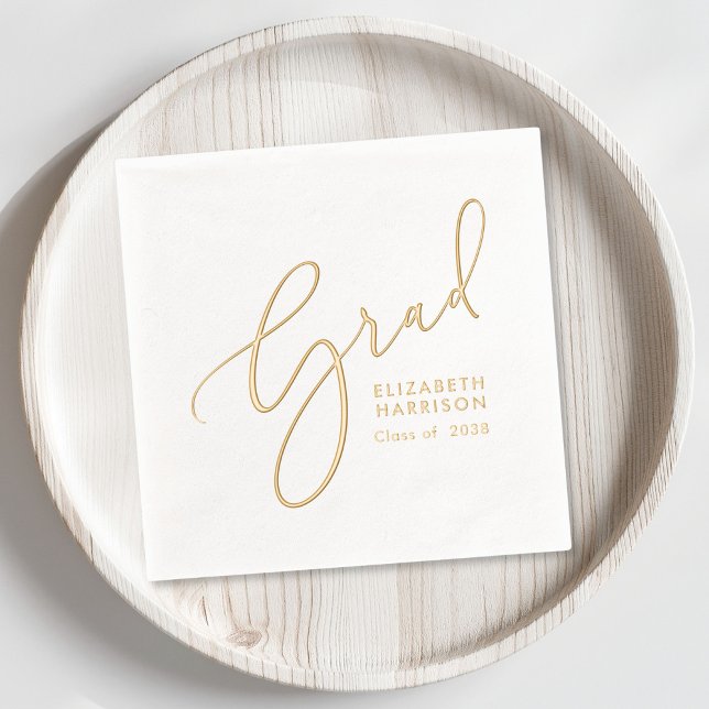 Élégante fête de graduation (Elevate your graduation party decor with these classic and elegant foil napkins)