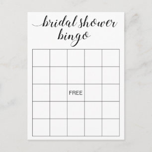 Elégante Fête des mariées Bingo Card Jeu carte pos