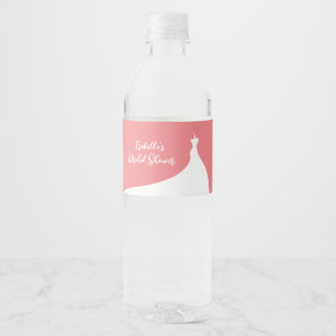 Elégante Fête des mariées corail Étiquette bouteil