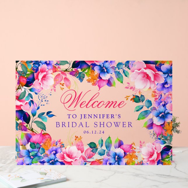 Elégante Fête des mariées Florale Arc-en-ciel Bien (Mariage)