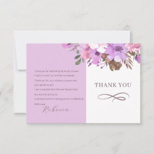 Élégante Fête des mariées florale Carte de remerci
