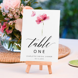 Élégante Fête des mariées florale Numéro de table