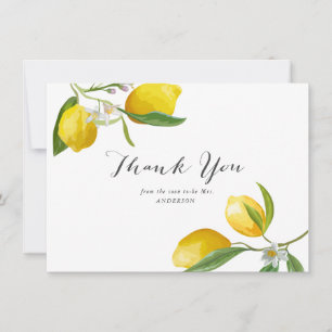 Elégante Fête des mariées Lemon Merci Cartes