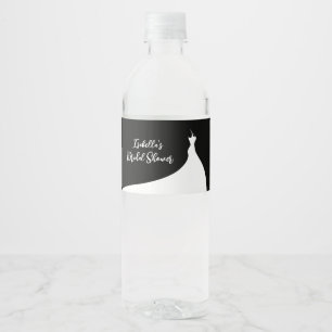 Elégante Fête des mariées noir Étiquette bouteille