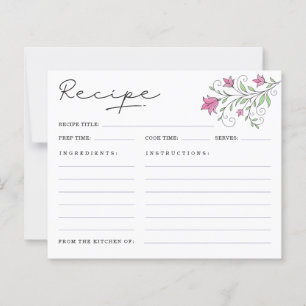 Elégante Fête des mariées rose florale Cartes de r