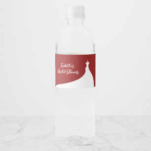 Elégante Fête des mariées rouge Étiquette bouteill