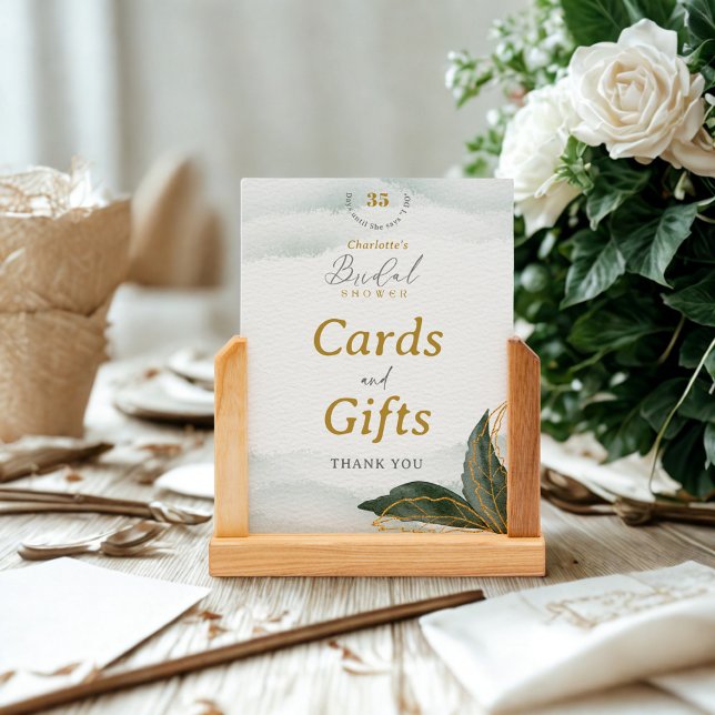 Élégante Fête des mariées verte Cartes & Cadeaux S (Créateur téléchargé)