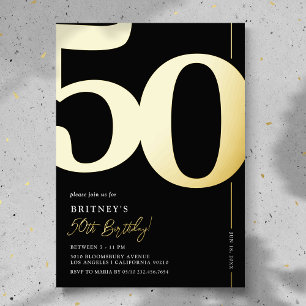 Elegante Fifty 50. Geburtstagsfeier Folieneinladung