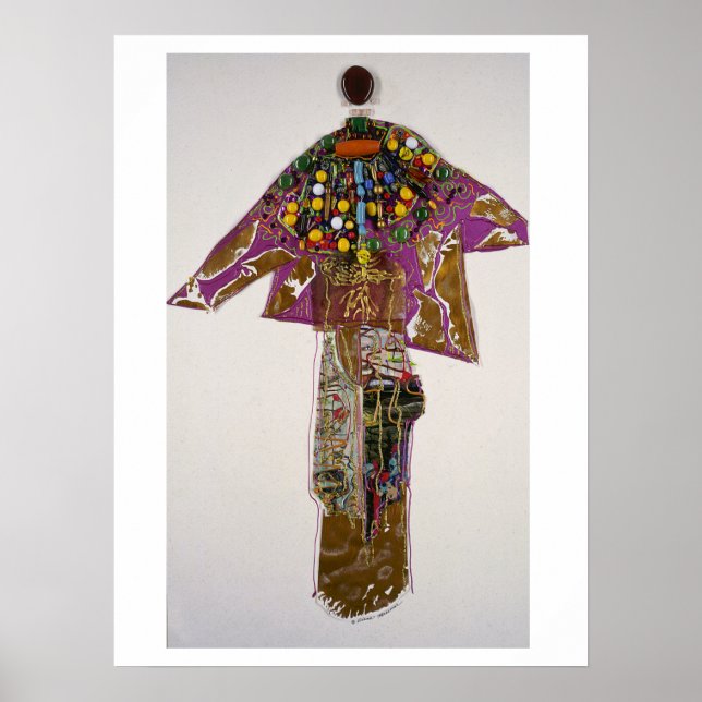 Elegante Figur mit Perlen Poster (Vorne)